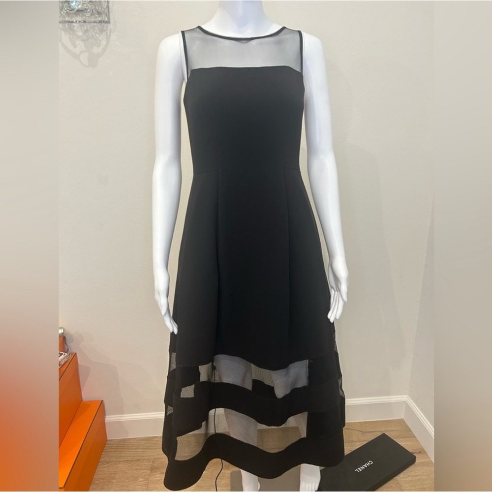Aidan Mattox Black Illusion Dress Size 4